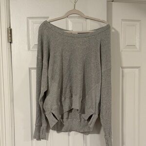 Aerie Off-the-Shoulder Gray Sweater